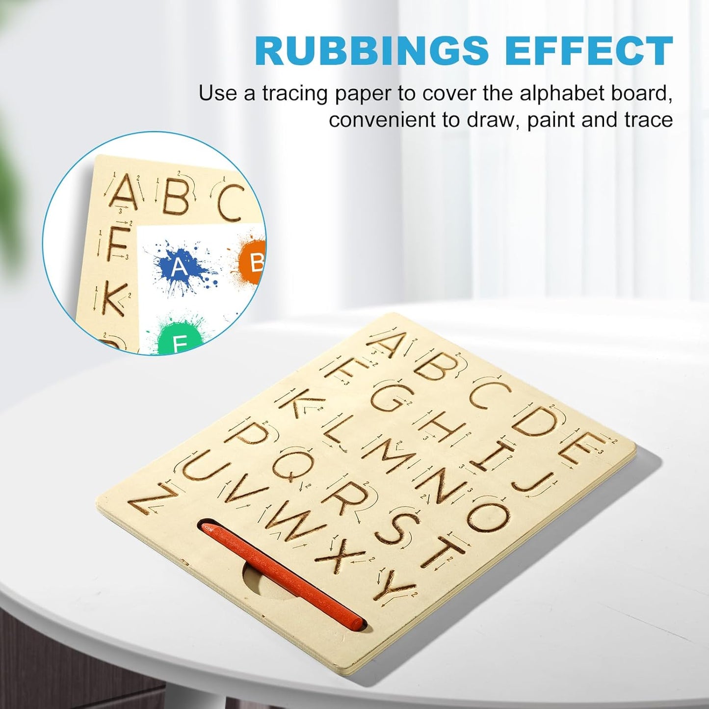 Wooden Letters Practicing Board,Reusable Handwriting Alphabet Tracing Board Double-Sided Toddlers and Preschool Gifts Learning Toys Learning to Write ABC for Kids Ages 3-8