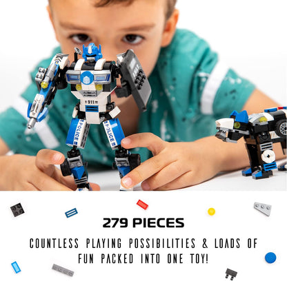 JITTERYGIT Robot Army Buildable Mech Soldier Glow in The Dark Gift Toy Set, Helicopter Military Creative STEM Project, Dinosaur Building Bricks Kit for Kids Ages 6-11 Years Old