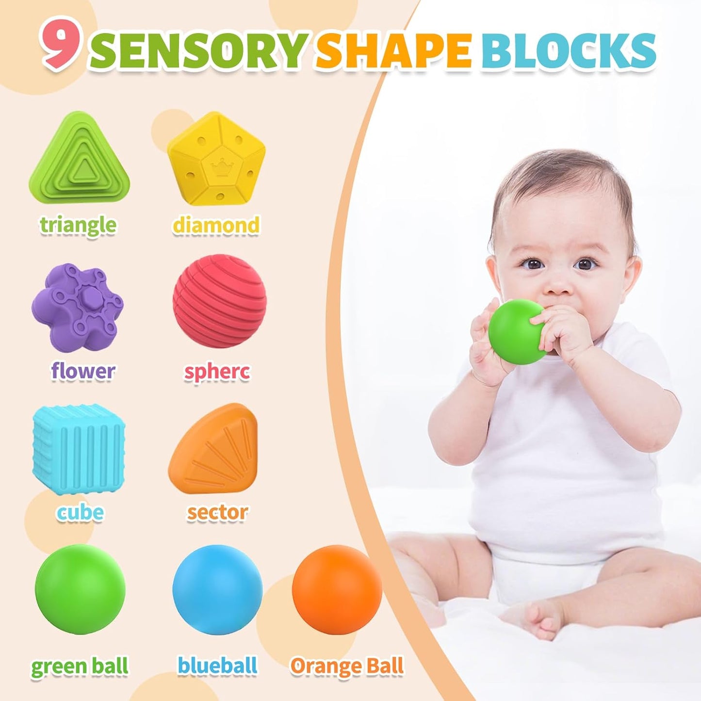 MINGKIDS Baby Toys 12-18 Months,Baby Sensory Fine Motor Skills Developmental Toys,Gifts for 6 9 12 18 Month Age 1 2 3 4 One Two Year Old Boys Girls Kids, multicolor