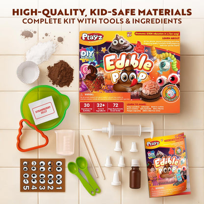 Playz Edible Candy Making Science Kit for Kids Ages 8-12 Years Old - Food Science Chemistry Kid Science Kit with 40 Experiments to Make Your Own Chocolates, Educational Science Kits for Boy & Girls