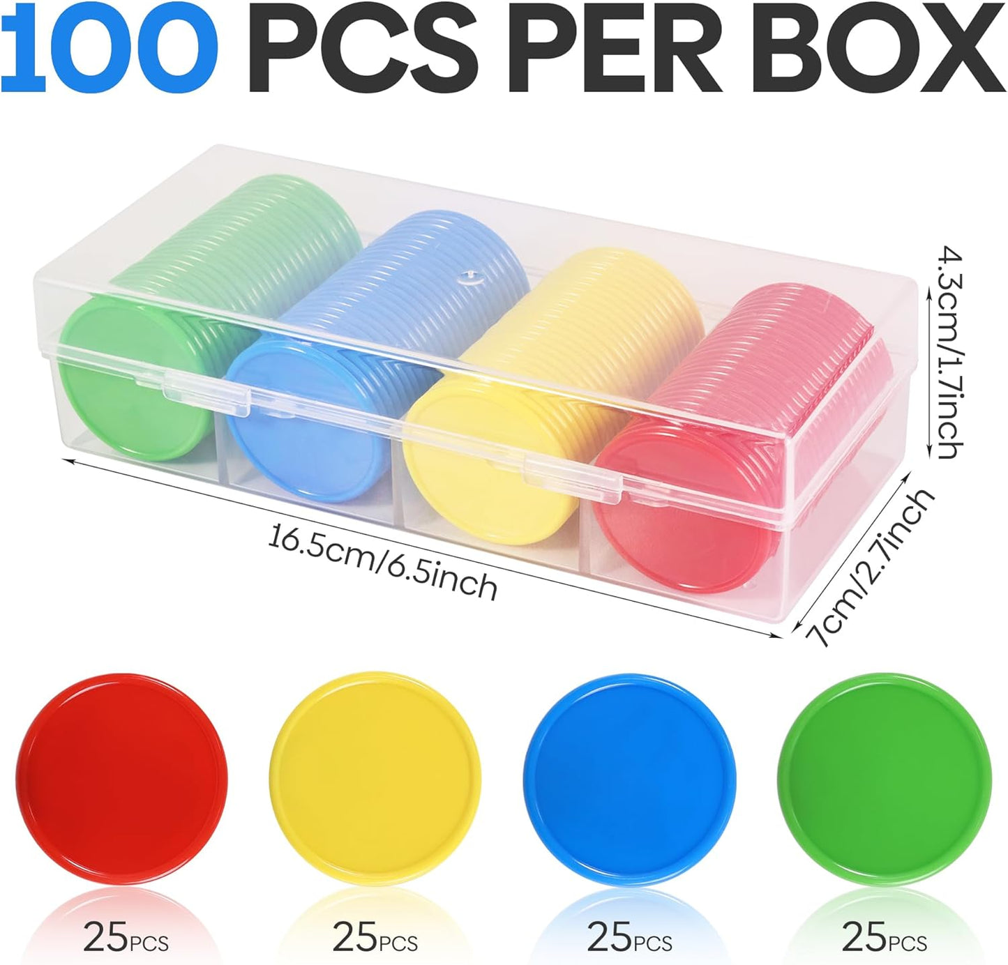 1.45 Inch Plastic Poker Chips for Game Tokens Bulk Poker Card Game Chips