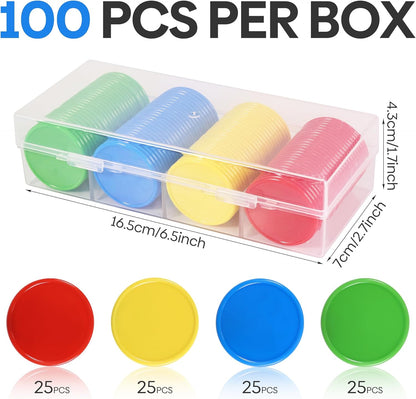 1.45 Inch Plastic Poker Chips for Game Tokens Bulk Poker Card Game Chips