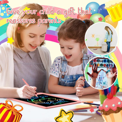 BUKEBU LCD Writing Tablet Doodle Board,10.5 inch Colorful Drawing Pad,Electronic Drawing Tablet, Drawing Pads,Travel Gifts for Kids Ages 3 4 5 6 7 8 Year Old Girls Boys (Blue)