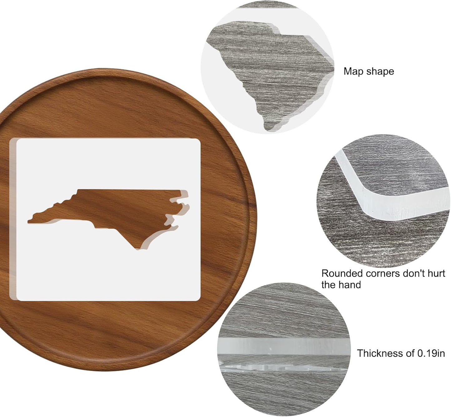 State of United States Router Templates, America Acrylic Router Inlay Template for Woodworking, Template Jig Woodworking Craft Tracing Guide Tool (State of Texas)