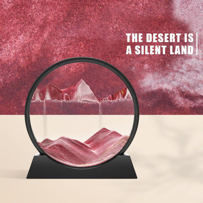 Wai Danie Moving Sand Art Picture 3D Hourglass Deep Sea Sandscape Liquid Motion Display Painting Flowing Sand Frame Relaxing Desktop Home Office Work Decor (Black, 12 Inches)