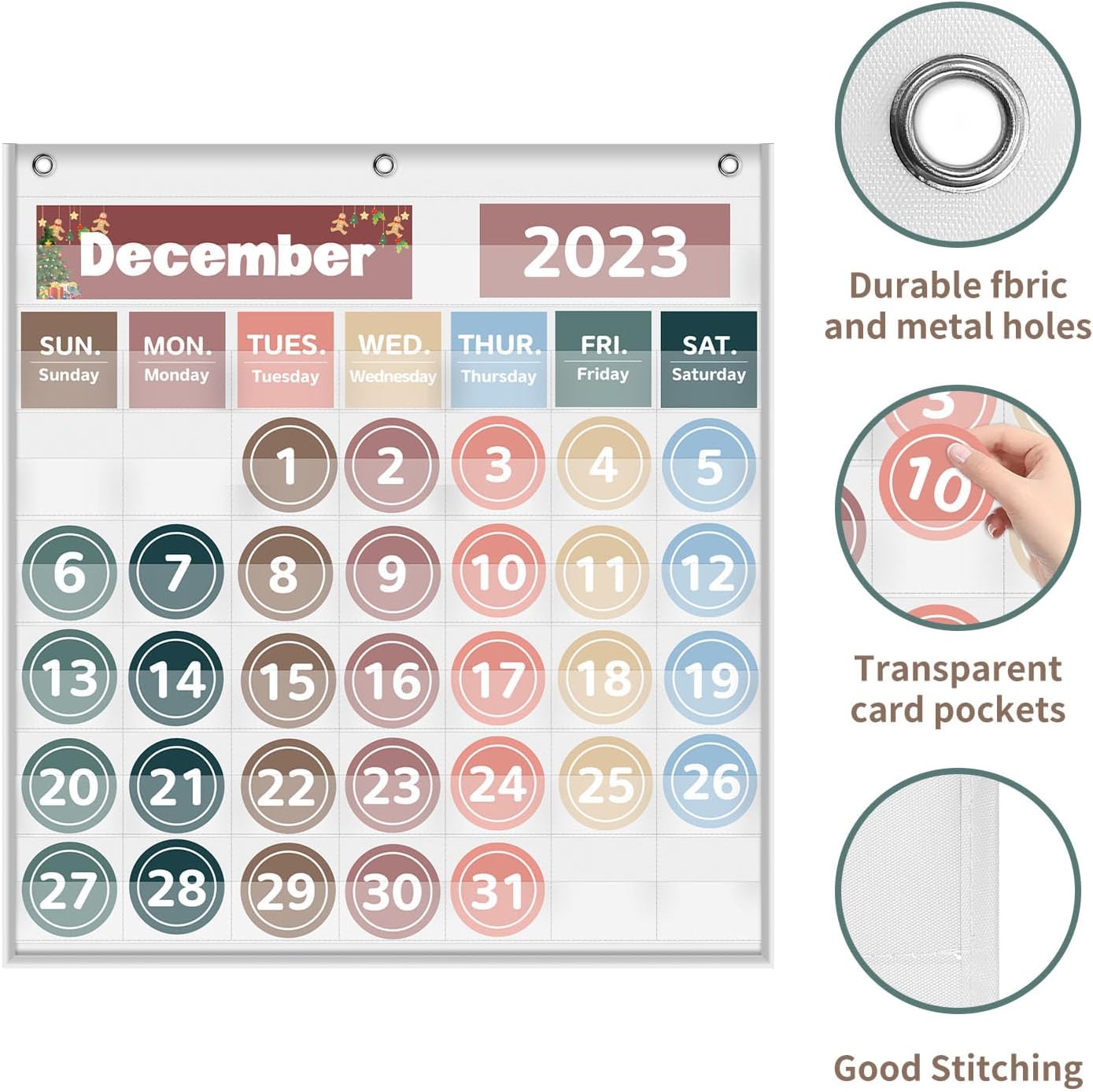 Circle Time Learning Center Pocket Chart for Classroom, Dry Erase Alphabet & Number Flash Cards, Write ABC Letter Tracing Writing Practice Games for Kids, Learning Weather Counting Color Shape
