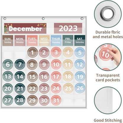 Circle Time Learning Center Pocket Chart for Classroom, Dry Erase Alphabet & Number Flash Cards, Write ABC Letter Tracing Writing Practice Games for Kids, Learning Weather Counting Color Shape