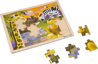 Melissa & Doug Under The Sea Ocean Animals Wooden Jigsaw Puzzle with Storage Tray (24 pcs)