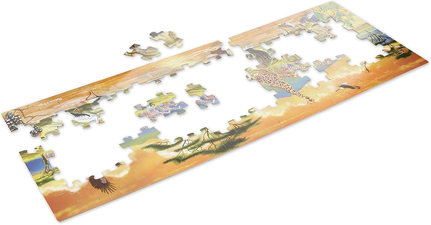 Melissa & Doug African Plains Safari Jumbo Jigsaw Floor Puzzle (100 pcs, Over 4 feet Long)