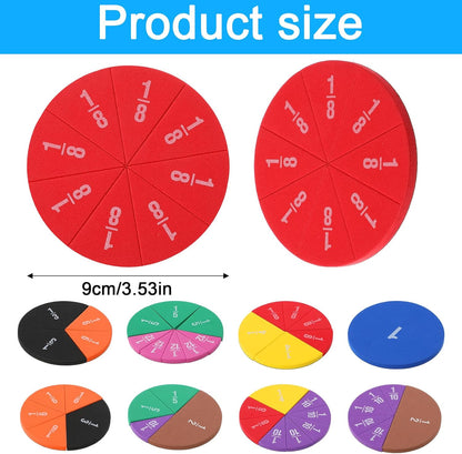 51 pcs Magnetic Fraction Tiles Circles, Fraction Tiles Playbook Math Manipulatives Kit for Classroom and Homeschool Educational