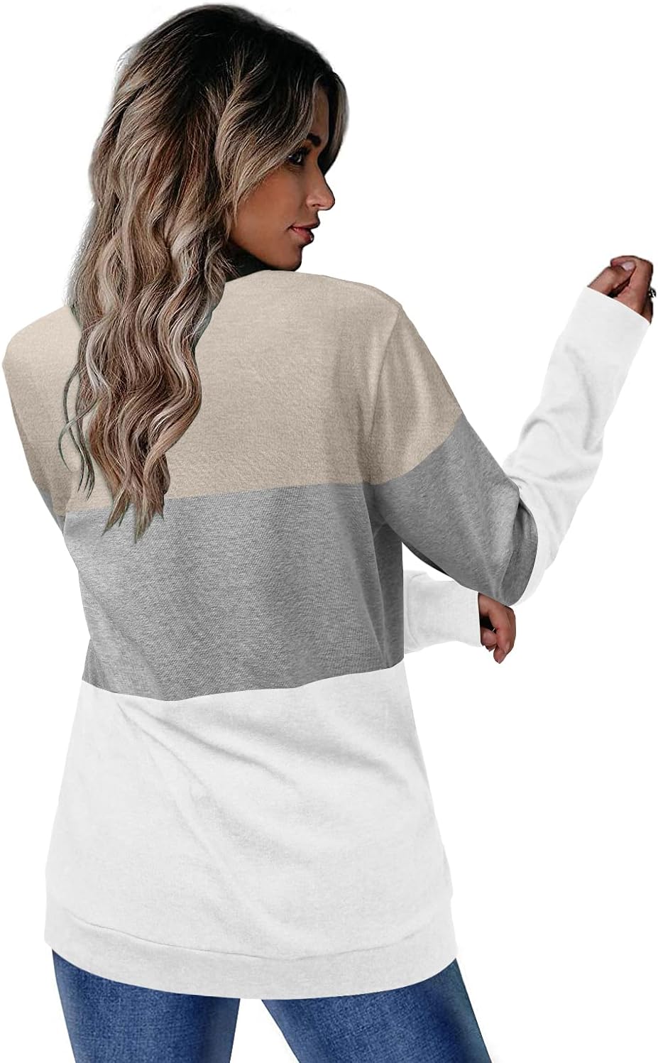CRAZY GRID Womens Trendy Long Sleeve Shirts Casual Loose Soft Sweatshirt Fall Tops
