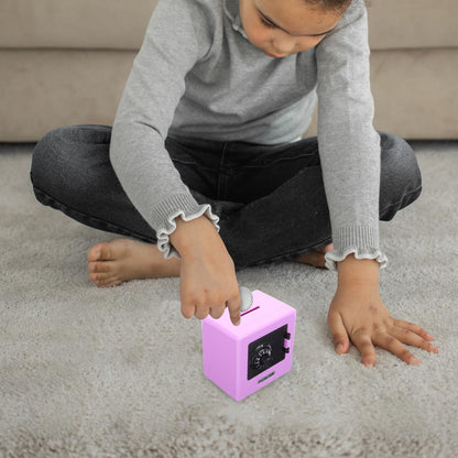 SAFIGLE Kids Piggy Bank Safe with Password Lock Mini Coin Bank for Toddlers Educational Money Saving Box Compact 3.54In Children S Safe Box for Coins and Bills