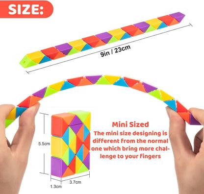 36pcs Boy Party Favors - Fidgets Snake Cube Puzzles Toy for Goodie Bags, Bulk Toys, Classroom Prizes Birthday Back to School Students Gift Stuffers Rainbow Party Toys for Boy