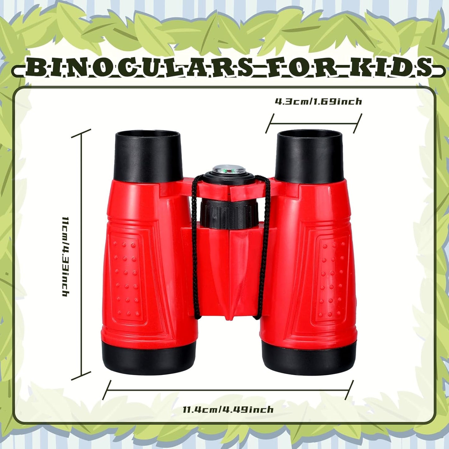 Libima 24 Pcs Binoculars Bulk Educational Compact Binoculars with Neck String Telescope for Learning Bird Watching Camping Hiking Travel Safaris Birthday Gifts(Green)