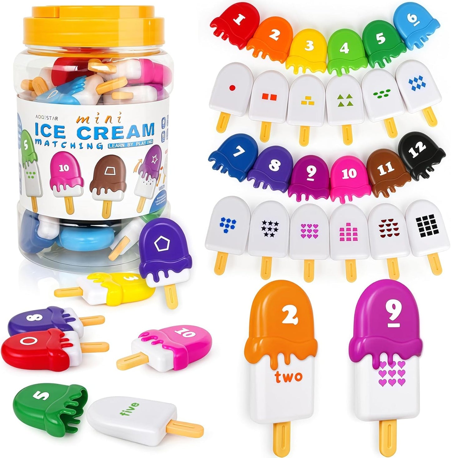 USATDD Matching Eggs for Toddlers Montessori Geometric Eggs Color & Shape Recognition Toy, Fine Motor Skills Shape Sorter Puzzle, Easter Eggs Toys Gifts for Kids, Easter Basket Stuffers