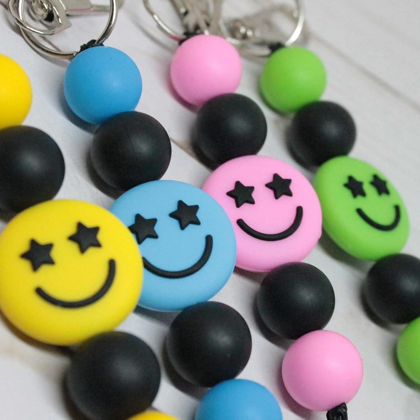 PATIKIL 14mm Silicone Beads, 60PCS Silicone Beads Bulk Abacus Spacer Beads Lentil Focal Cute for Pens Keychain Bracelets Necklace, Black
