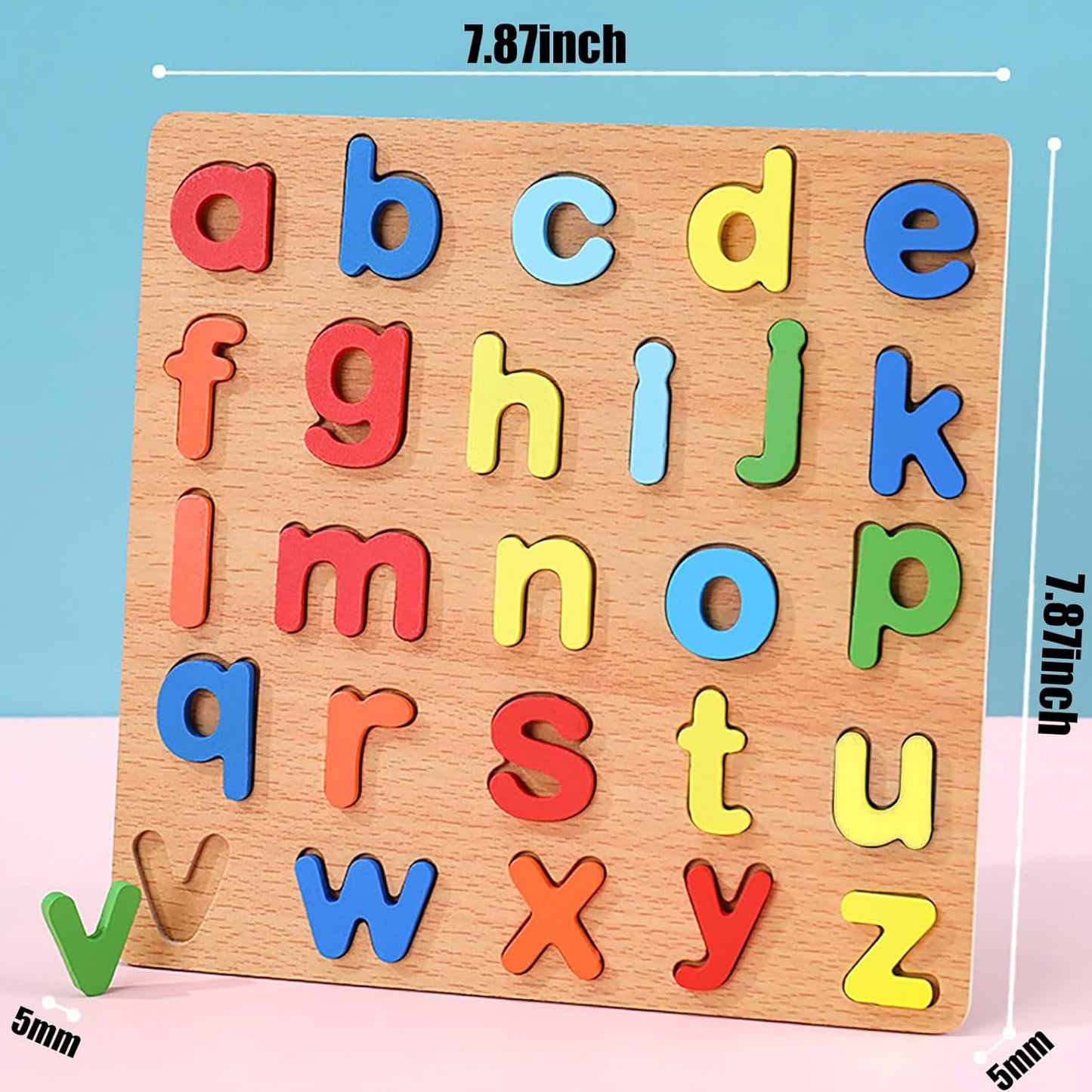 Wooden Puzzles for Toddlers, 3pack Alphabet Shape Puzzles for Kids 3 Wooden Montessori Toddler Alphabet Number Shape for Kids 3 Years Old Boys & Girls