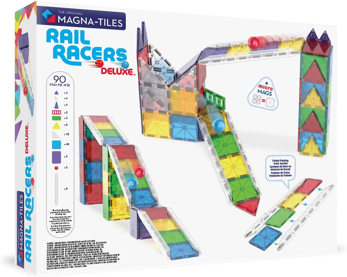 Magna-Tiles Rail Racers 33-Piece Magnetic Construction Set, The Original Magnetic Building Brand