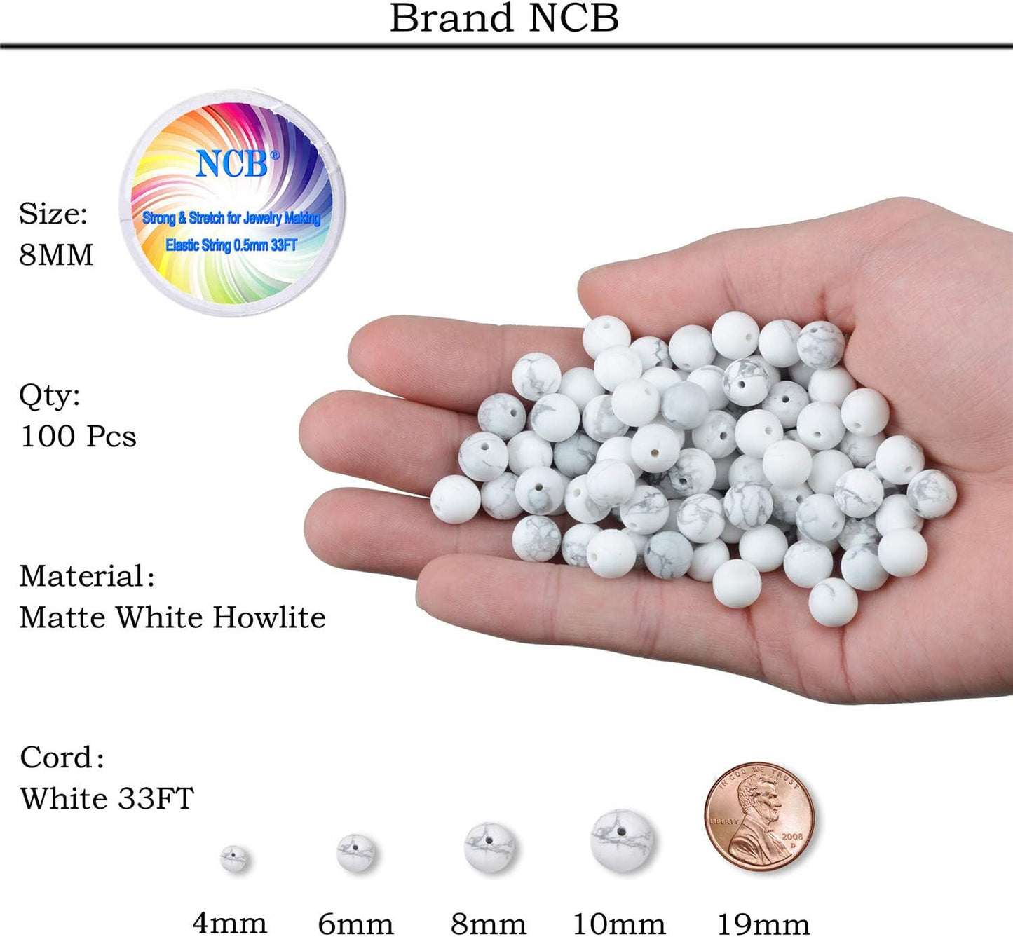 NCB 100pcs Original Natural Stone Beads Gemstone Round Loose Beads 6mm 8mm 10mm (Blue Aventurine, 6mm 100Beads) - Colors B