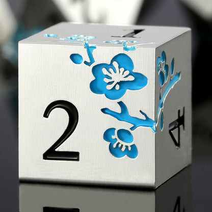 DnDnD Heavy Polyhedral Metal Dice Set with Metal Box, 7-die Shiny Blue Surface with Golden Number for RPG,Dungeons and Dragons,Pathfinder,Shadowrun,D&D,Role Palying Game and Math Teaching - Colors B