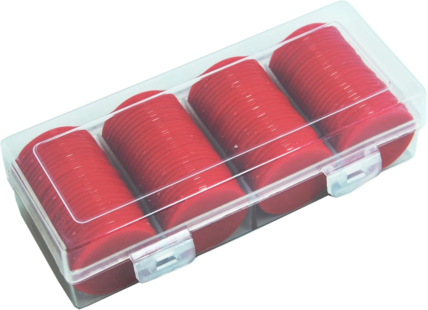 Smartdealspro 100pcs 32mm/1.26 Inch Opaque Plastic Learning Counters Disks Mini Poker Chips Game Tokens with Storage Box (Red)