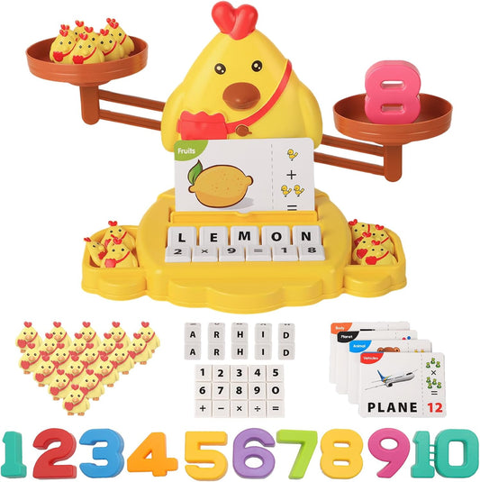 Snugzy Dinosaur Balance Counting Toys Math Game Montessori Toys Learning Games for Kids Educational Toy Gifts for Boys Girls Age 5-7