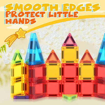 101PCS Magnetic Blocks Set Including Cars and Accessories, Princess Magnet Building Tiles Sets, Castle Magnet Blocks STEM Toys for Girls Kids Ages 3 4 5 6 7 8 9+ Year Old