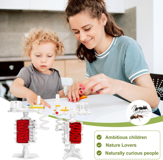 Ant Farm Castle 3D Printed Ant Farms Habitat Ant Colony for Kids, Adults, Student Acrylic Terrarium Nest with Connecting Tubes for Ant Behavior Study and Educational & Learning Science Viewing Kit