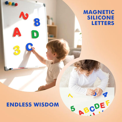Silicone Alphabet Magnetic Letters and Numbers Set, 36 PCS Educational Multicolor ABC Fridge Magnets – Durable, Fun Learning Toy for Early Childhood