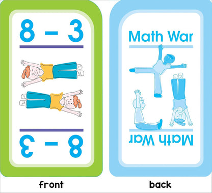 School Zone Math War Addition & Subtraction Game Cards: 56 Cards, Kindergarten, 1st Grade, 2nd Grade, Math Games, Numbers, Math Facts, Early Math, Ages 6+