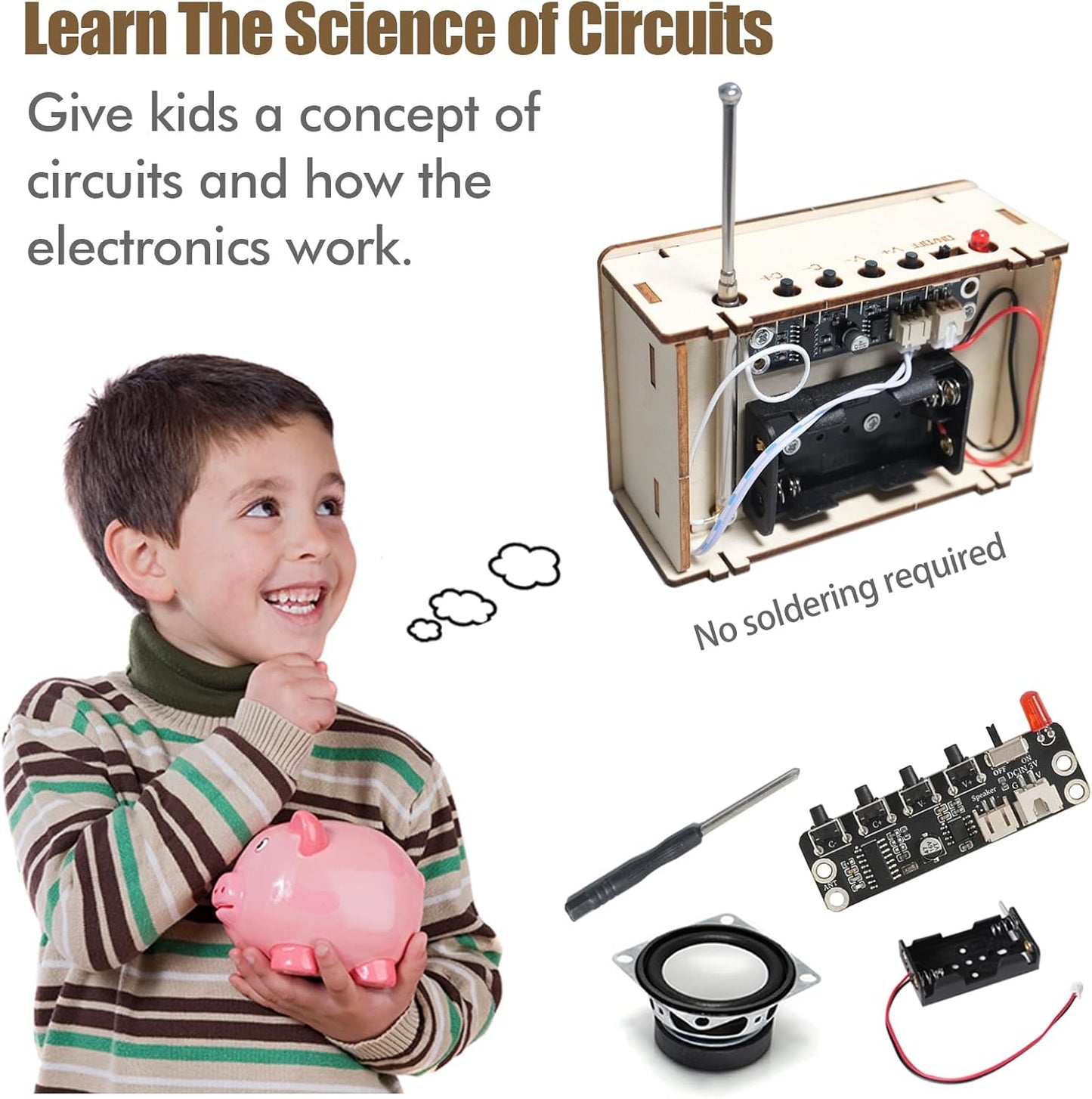 STEM Toys for Ages 6-8-13 Science Kits DIY Building Your Own Radio Craft for Kids Gadget Gifts for 7 9 11 12 14+ Year Old Boys Girls Teen Circuit Engineering Electronics Project Summer Camp Activities