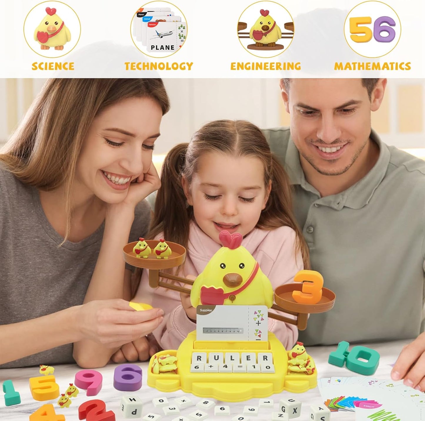 Snugzy Dinosaur Balance Counting Toys Math Game Montessori Toys Learning Games for Kids Educational Toy Gifts for Boys Girls Age 5-7