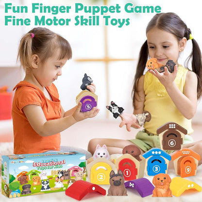 Learning Toys for 1 2 3 Year Old Boys Girls, 20 Pcs Cat Toys for Toddlers 1-3, Kitten Finger Puppet Games, Counting Matching Sorting Motor Educational Playset, Gifts for Baby Toddlers Age 12-18 Months