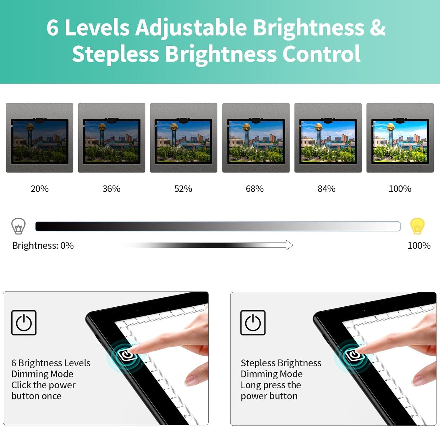 A3 Light Pad for Diamond Painting - Tracing Light Box with Stand, Stepless Dimmable 3 Levels Brightness Light Board, Ultra-Thin LED Light Pad for Weeding Vinyl, Drawing, Diamond Painting, Sketching