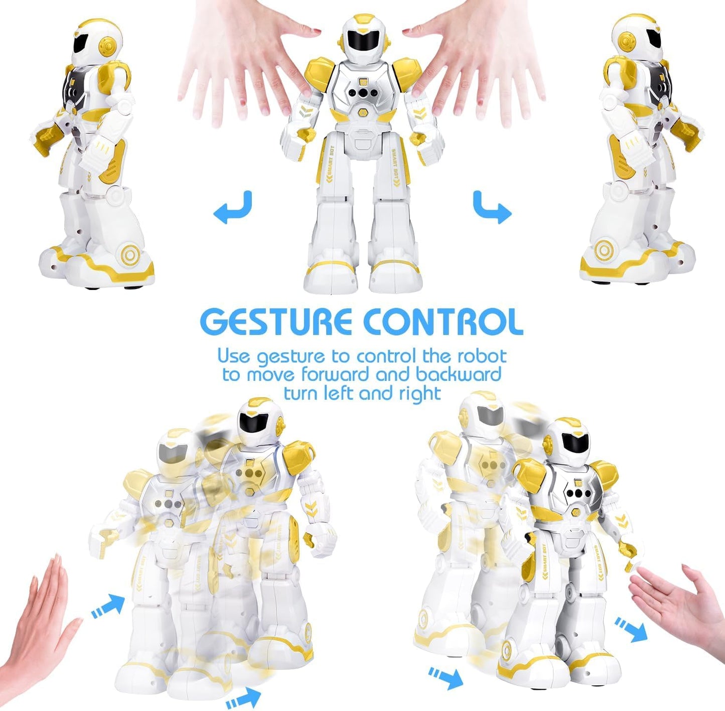 KingsDragon Robots Toy for Kids, RC Gesture Sensing Toy, Interactive Walking Singing Dancing Robot Birthday Presents for Boys Girls Age 6 7 8 9 Years Old