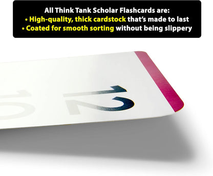 Think Tank Scholar 346 Addition and Subtraction Flash Cards Set (Award Winning) All Facts Color Coded, for Kids in Kindergarten, 1st, 2nd, 3rd Grade Class or Homeschool - Games & Chart