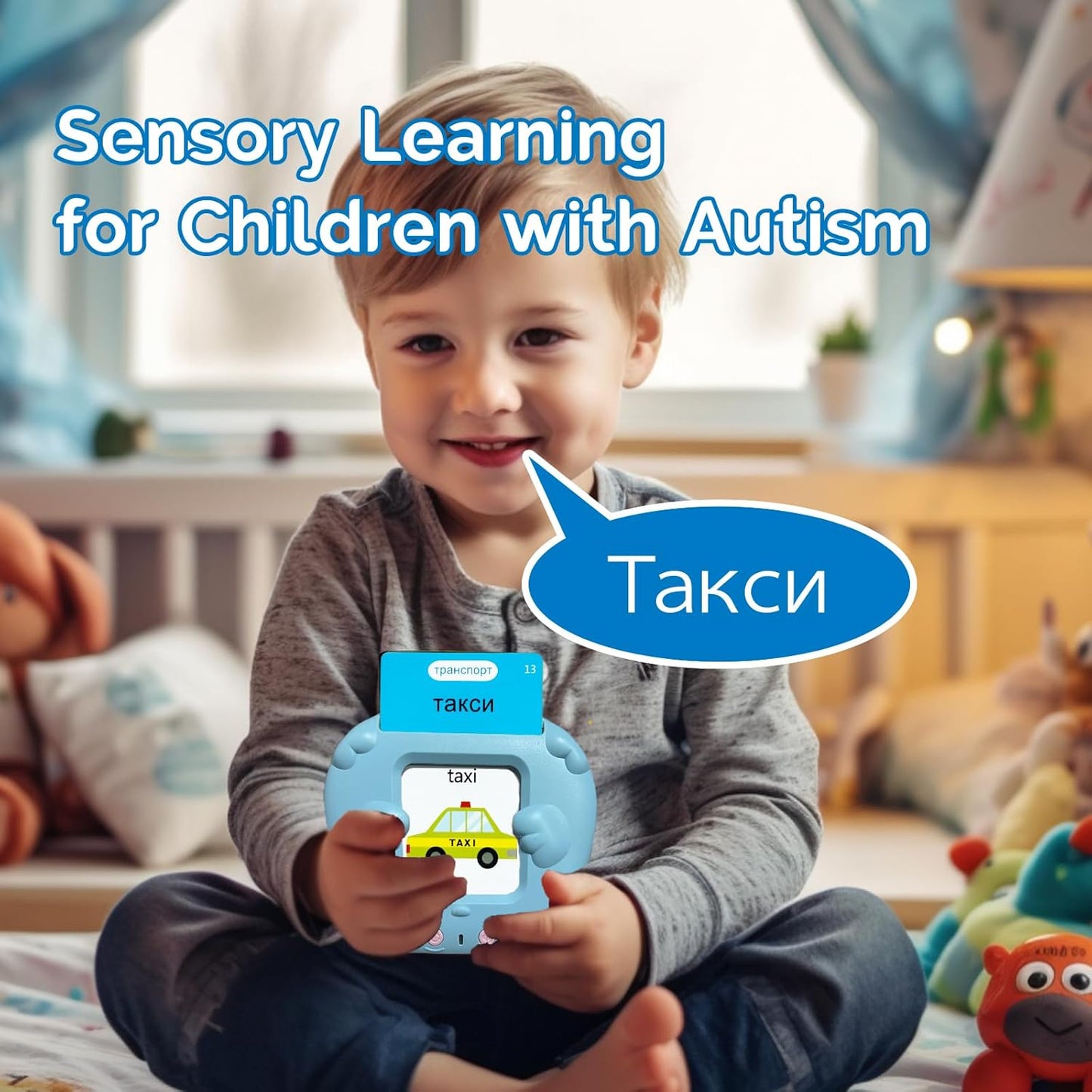 English Flash Cards Bilingual - Japanese Talking Flash Cards for Kids, Pocket Speech for Toddlers 3-12, 510 Sight Words of 31 Varieties, Sensory Toys Children with Autism (Japanese, Blue)