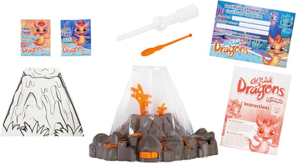 Animagic Aqua Dragons Volcano | Build an Aquatic Ecosystem, Watch Prehistoric Pets Hatch & Grow | Science Kit with LED Light-Up Tank | Includes Exclusive RED Aqua Dragons | Ages 6+