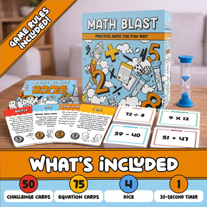 Math Blast! Cool Math Games for Kids 8-12 - Fun Educational Mental Math Game for Home & Classroom - Practice Math the Fun Way