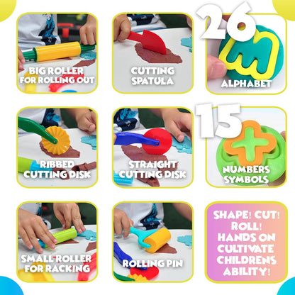 DIMROM Clay and Play Dough Tools 12 Piece Set - Ages 3 & Up (12pcs)