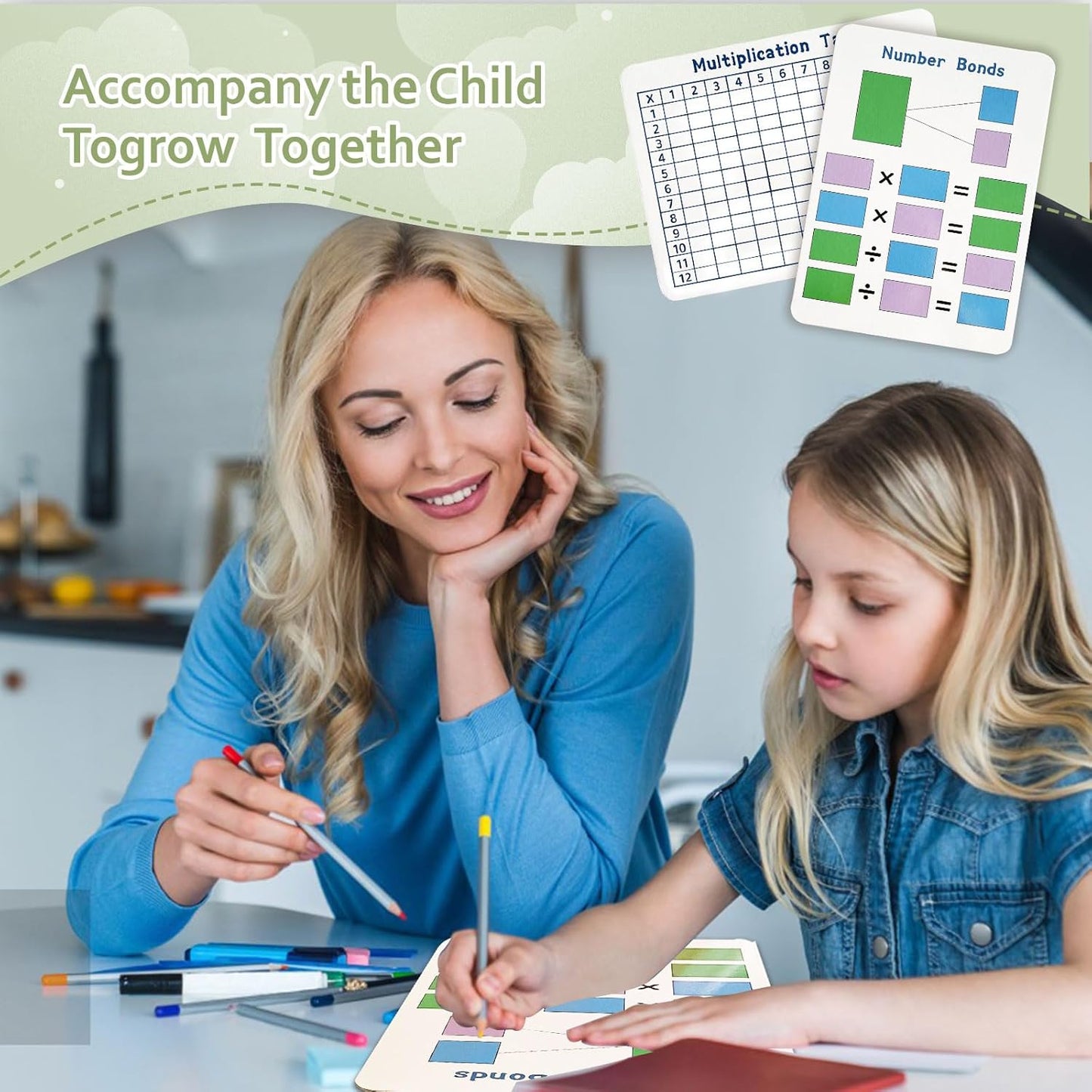 24 Set Multiplication Chart WhiteBoard, 9" x 12" Double Sided Dry Erase Multiplication Flash Cards Times Table Chart Math Manipulatives for Kids Students 1st/2nd/3rd/4th Grade Home Supplies