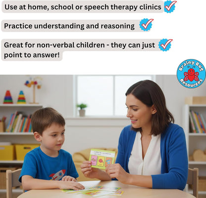 Verbal Reasoning Language Flash Cards for Kids | Q&A Learning Deck for ESL, Home Schooling & Special Needs | Parent and Professional Use