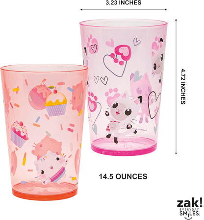 Zak Designs 14.5oz Disney Frozen 2 Nesting Tumbler Set Includes Durable Plastic Cups, Fun Drinkware is Perfect for Kids, 4pk (14.5oz, Anna & Elsa & Olaf)