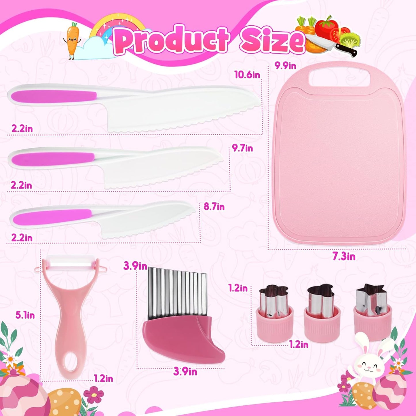 Kids Baking Cooking Set Real & Toddler Kid Apron, Kids Knife Set for Real Cooking & Basket,Food-Grade Material,Montessori Toddler Kitchen Tools, Christmas Birthday Gift for 3-10 Year Old Girls Boys