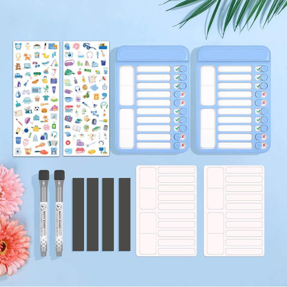 Audab Dry Erase Chore Chart for Kids, Magnetic Checklist Board, My Chores Slider Chart to Do List Board, Routine Reward Chart Schedule Board Task Tracker for Home Refrigerator, Wall, Desk (Pink)