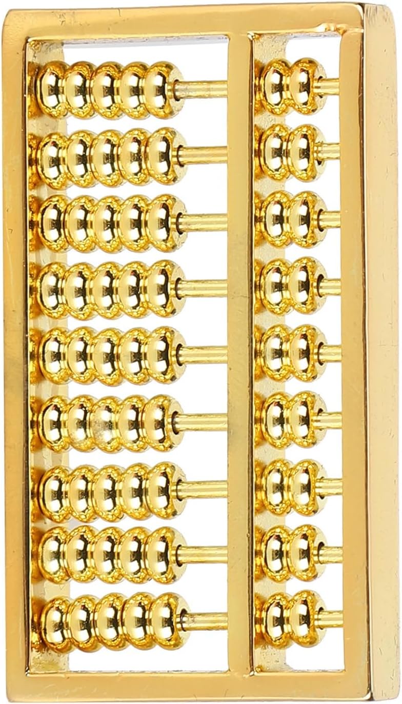 Zerodis Mini Brass Abacus, Chinese Math Calculating Tool, Exquisite Craftsmanship, 1.5in, for Kids and Adults Collection