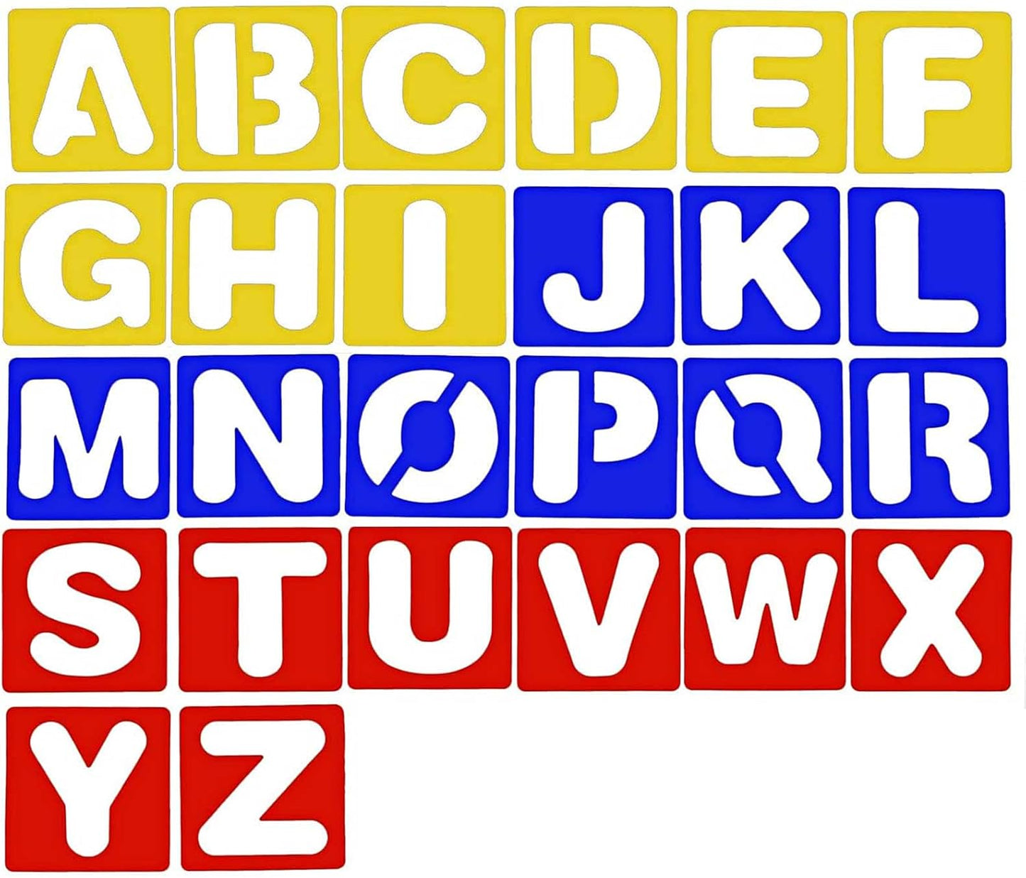 TecUnite 26 Pieces Alphabet Stencils Set Plastic Letter Stencils for Painting Learning, DIY Craft Decoration (6 x 6 Inches)
