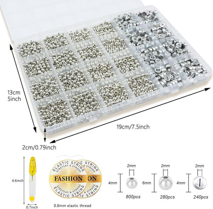 Hpebl 2136PCS Beads for Bracelets Pearl Bracelet Making Kit Friendship Bracelet Kits Bracelet Bead Kits Small Pearl Bead and Gold Beads Beading Kit for Bracelets Jewelry Making Kit