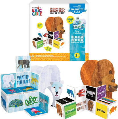 CreateOn Eric Carle Polar Bear with Head to Toe Bonus Set Magnetic Tiles, Building Set for Kids, Magnetic Building Toys for Kids, STEM Toys for Boys and Girls Ages 3+, 24 Piece