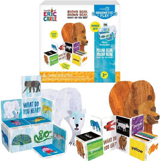 CreateOn Eric Carle Polar Bear with Head to Toe Bonus Set Magnetic Tiles, Building Set for Kids, Magnetic Building Toys for Kids, STEM Toys for Boys and Girls Ages 3+, 24 Piece